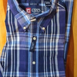 Chaps Blue Casual Button Down Shirt
